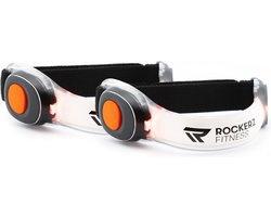 Rockerz Hardloop verlichting - Hardloop lampjes incl batterijen - LED verlichting voor om je armen - Water resistant - Set van 2 - Kleur: Oranje