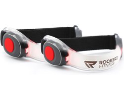 Rockerz Hardloop verlichting - Hardloop lampjes incl batterijen - LED verlichting voor om je armen - Water resistant - Set van 2 - Kleur: Rood