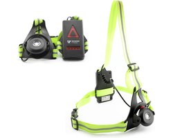 Rockerz LED Borstlamp - Hardloopvest - Hardloop verlichting - Water resistant - Verstelbaar en Universeel - USB Oplaadbaar - Kleur: Groen