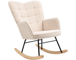 Rocking chair - Chairs - Furniture - Armchair - Including cushion - Cream white - 71cm x 92cm x 101cm