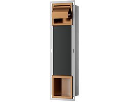 Rocko toiletrolhouder met klep en reserverolhouder inbouw geborsteld brons koper
