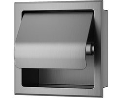 Rocko toiletrolhouder met klep inbouw gunmetal PVD