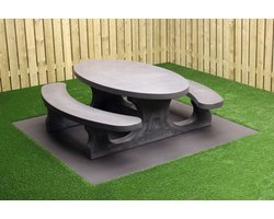 Rockwood® Betonnen Picknickset Antraciet-Beton Ovaal 2.10m