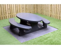Rockwood® Betonnen Picknickset Antraciet Gelakt RAL 7016 Ovaal 2.10m