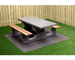 Rockwood® Betonnen Picknickset DeLuxe Antraciet Rolstoeltoegankelijk 2.10m