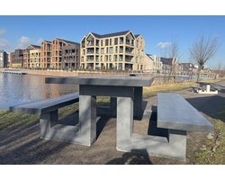 Rockwood® Betonnen Picknickset The Rock (Antraciet) 2.00m