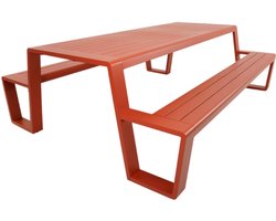 Rockwood® Picknicktafel Allure Aluminium Zacht Rood 2.20m