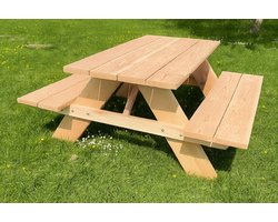 Rockwood® Picknicktafel Douglas Classic 1.80m Exclusief afgeronde hoeken
