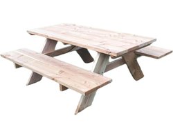 Rockwood® Picknicktafel Douglas Classic 2.20m Exclusief 8 afgeronde hoeken