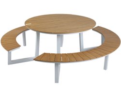 Rockwood® Picknicktafel Rockwood Aluminium Rond - Wit onderstel 1.40m Montage op locatie. Extra gemak en vakkundige service