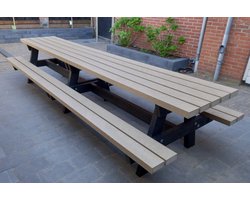 Rockwood® Picknicktafel Vlier - Zwaar Kunststof - Sand Beige 3.60m