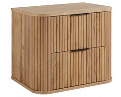 RODAN - Badkamerkast ELEGANCE 60cm met Aanrechtblad - Gegroefde voorkant - Badkamermeubel - Eiken Craft