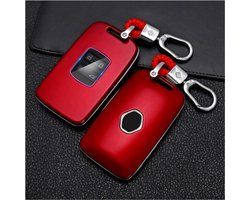 Rode autosleutelbehuizing - slijtvast en valbestendig - compatibel met Renault Koleos Kadjar Megane Captur Espace autosleutelaccessoire