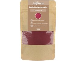 Rode Bieten Poeder 100% Puur - 100gram - Beetroot Powder Bevat van Nature IJzer - Beetroot is Perfect voor Smoothies en Gezonde Recepten - Alternatief voor Bietensap