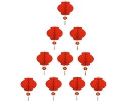 Rode Chinese Papieren Lantaarns - 30 stuks - Geluksdecoratie voor Chinees Nieuwjaar, Lentefestival en Bruiloft