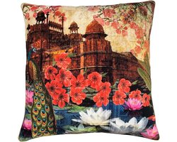 Rode Fort Veer Gevuld Kussen - Multi - 50 x 50cm - Katoen