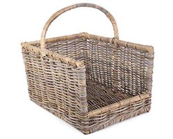 Rode Hamper Kleine Kubu Open Ended Log Mand - Rotan Mand voor Haarden of Opslag - 41 x 30 x 28 cm