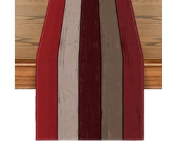 Rode rustieke tafelloper van antiek houtlook – 40 x 140 cm, herfst- en seizoensdecoratie voor keuken, eettafel en feestelijke binneninrichting