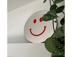 Rode Smiley Spiegel - 38cm - Rond