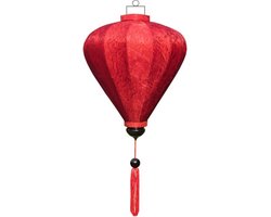 Rode zijden Vietnamese lampion lamp ballon - B-RD-62-S