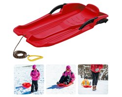 Rodel Slee - Hornet Slee - Rood - Kinderslee met Rem - Slee met Rugleuning - Inclusief EBOOK