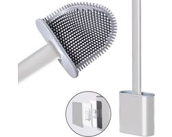 Roegaarden WC Borstel met Houder – Toiletborstel – Siliconen – Vrijstaand En Hangend – Wit