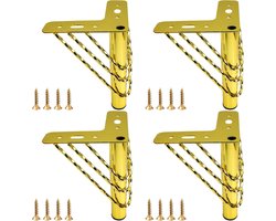 Roellgs 15 cm Gold Furniture Legs, Heavy Duty Coffee Table Legs, Furniture Legs with Rubber Floor Protectors, Modern Mid Century Legs DIY Projects for Sofa, Couch, Sofa,