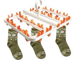Roellgs sock dryer with 24 pegs, foldable drying rack, laundry rack for socks, underwear, baby clothes and hats (orange)