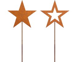 Roestbruine Ster - Metalen Tuindecoratie voor Buiten - Sfeervol op Terras of Balkon