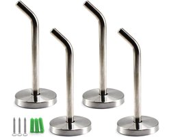 Roestvrij Staal Heavy Duty Lange Neus Wandmontage Haak Keuken Gebruiksvoorwerp Hanger Haak Gewaad Kapstok Haak Met Schroeven en Uitbreidingspijpen 4 Pack 100mm