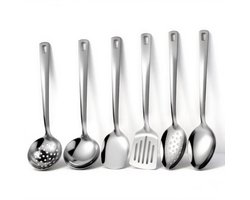 roestvrij staal keukengereiset 6-delig, kookgereiset, keukengereedschap spatelset, soeplepel, schuimlepel, bakspaan etc, Home Essentials keukenhulpmiddelen accessoires
