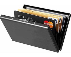 *** Roestvrij staal Pasjeshouder - Creditcardhouder - Rvs Metal Case Box - Portemonnee - RFID bescherming - Zwart - van Heble® ***