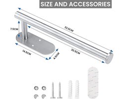 Roestvrij staal Tissue Keuken Roll Houder met Spring Arm Vrijstaande Papieren Handdoekhouder Organizer Roll Dispenser voor Keuken Aanrecht Thuis Eettafel Geen Boren (Klassieke Stijl)