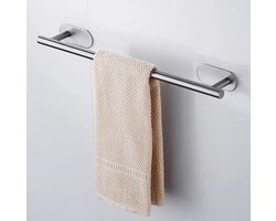 Roestvrij staal zelfklevende handdoekstang voor badkamer, No-Punch wand handdoekrek, roestbestendig badhanddoekrek, eenvoudig te installeren, badkameraccessoires, 40cm lang
