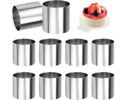 Roestvrij stalen dessertringen - set van 10 - 5 cm diameter - ideaal voor bakken