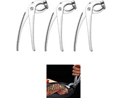 Roestvrij Stalen Kom Gripper Clip - Antislip Retriever Tongs Voor Stomer - keuken benodigdheden - zilver - keuken accessoire - Comfortabele handgreep - Gripper - Gripper Bowl - Pannenlap - 3 stuks - 18 x 3cm