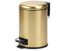 Roestvrij stalen vuilnisemmer met voetpedaal - 3 liter - uitneembare binnenruimte - soft-close - BPA-vrij - goudkleurig - 175 x 225 x 25 cm