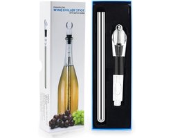 Roestvrij Stalen Wijnkoelstaaf met Beluchter - Set voor Rode Wijn - Cadeau voor Wijnliefhebbers