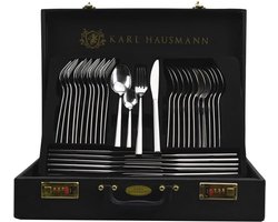 Roestvrijstalen Bestekset voor 12 Personen – 72-delig, Vaatwasmachinebestendig met Koffer