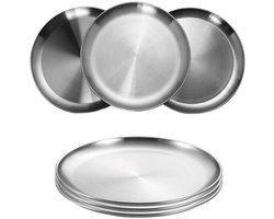 Roestvrijstalen borden - duurzaam en veelzijdig - set van 6 - 20 cm