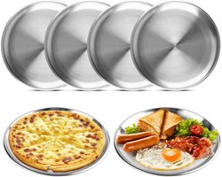 Roestvrijstalen Borden Set - 304 Roestvrij Staal - 6 Stuks Ø 20 cm - Vaatwasmachinebestendig en Stapelbaar - Voor Camping Picknick en Feest - Zilver Kleur