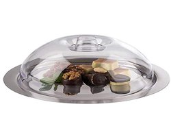 Roestvrijstalen Dienblad met Deksel - Hygiënisch en Transparant - Ø 22 cm