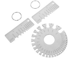 Roestvrijstalen Diktemeter - Meetinstrument Lassen - Precisie Meten - Multifunctioneel Ontwerp - 7.20X2.50X0.10CM - Zilver