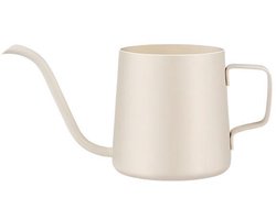 Roestvrijstalen filterkoffiezetapparaat met smalle uitloop-geschikt voor thuis, op kantoor, in de bar en het restaurant-250 ml-16 x 7,3 cm-Gebroken wit