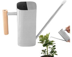 Roestvrijstalen gieter met houten handvat voor indoor planten - draagbare waterkoker voor tuinieren .