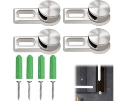 Roestvrijstalen glazen klemmen voor spiegels, 4 stuks, geschikt voor 4-7 mm glas, inclusief wandpluggen en schroeven voor stevige bevestiging