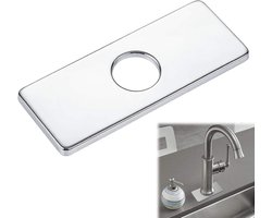 Roestvrijstalen gootsteengat afdekking - Gootsteengat dekselplaat, Keukenkraan plaat, Kraangat afdekking voor badkamermeubel gootsteen, Badkamer Keukenkraan plaat (Zilver)