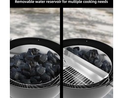 Roestvrijstalen Houtskoolmandjes voor Houtskoolgrills - 47cm 57cm 67cm - Char-Basket Waterreservoir - Directe Indirecte Warmte - BBQ-Whirlpool Houtskoolbriket Brandstofhouder