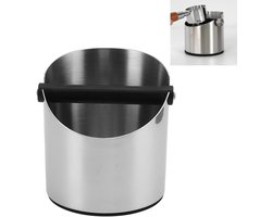 Roestvrijstalen koffiedikbakje met antislipbasis voor malen koffie - Grote capaciteit - Thuis en professioneel gebruik