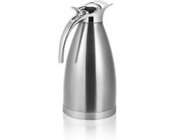 Roestvrijstalen Koffiepot met Deksel - Vacuüm - Isoleerkan - Warmteopslag - Dubbelwandig - Zilver - Geschikt voor Thuisgebruik - Grote Capaciteit - Lange Warmtebehoud